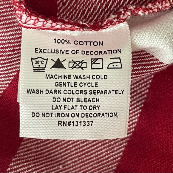 WASHINGTON STATE COUGARS NWT RED AND WHITE BUFFALO CHECK PLAID BLOUSE TOP MEDIUM - Picture 10 of 10
